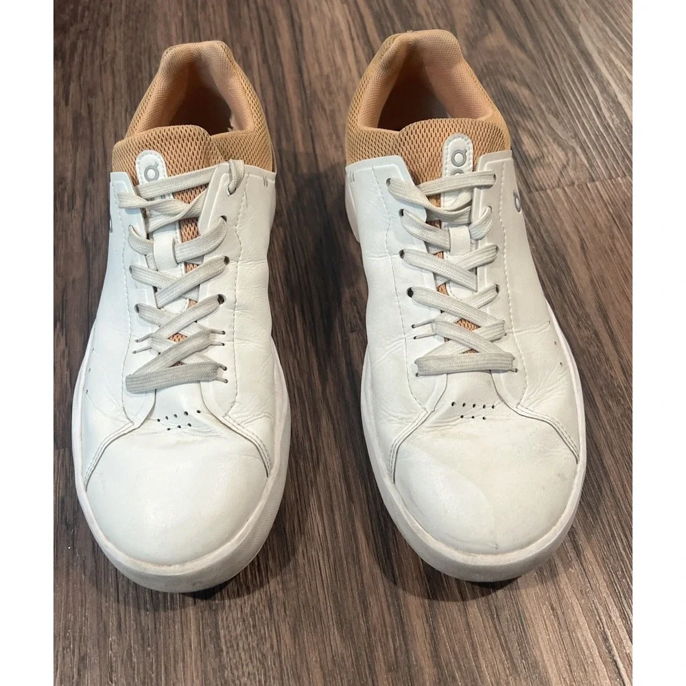 On Cloud The Roger Advantage All White Leather Shoes Sneaker Women's Sz 9